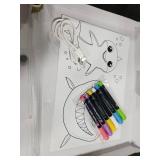 16-Inch Rechargeable Doodle Glow LED Note Board, 7-Color Light Modes, Neon Art Dry Erase Light Up Drawing Pad with Built-in Stand, Sketching Gift Toy for Kids/Girls/Teens, 5 Markers & Tracing Book