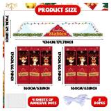 Large Christmas Door Cover Deer Banner Merry Christmas Porch Decoration Reindeer Stable Door Banner Xmas Elk Hanging Backdrop Xmas Reindeer Porch Signs for Winter Holiday Party Classroom Home Supplies