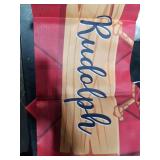 Large Christmas Door Cover Deer Banner Merry Christmas Porch Decoration Reindeer Stable Door Banner Xmas Elk Hanging Backdrop Xmas Reindeer Porch Signs for Winter Holiday Party Classroom Home Supplies