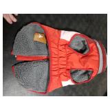 azuza Dog Jacket for Small Dogs Waterproof Dog Coat with Reflective Strips and Harness Built in Warm Fleece Dogs Winter Coat Windproof with Back Zipper, Red L