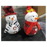 Sancodee Christmas Table Decorations, 2 Pcs Snowman with Warm White LED Lights, Xmas Table Top Snowmen Decor for Winter Home Kitchen Mantle Room Office Holiday Party