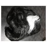 Sabosi Long Wavy Black White Wigs for Women 26 Inch Middle Part Curly Wavy Wig Natural Looking Synthetic Heat Resistant Fiber Wig for Daily Party Use