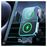 JOYROOM Wireless Car Charger Mount Dual Coil Car Phone Holder Charger with Auto Smart Clamping Alignment for iPhone 16 Pro Max 15 14 13 12 11 Pro Max, Samsung Flip, Galaxy S24/S24/S22/21Ultra BROKEN P