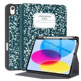 Supveco Case for ipad 10th Generation 10.9 Inch 2022 with Pencil Holder-[Multi Viewing Angles+Auto Wake/Sleep], Premium Folio Stand Case with Soft TPU Back Cover for iPad 10th Gen 2022-Teal
