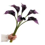 XZJMY Artificial Calla Lily Flowers, 18.9 Faux Calla Lilies Artificial Flowers Centerpiece Decor for Home Office&Home Decor (6, Purple)