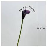 XZJMY Artificial Calla Lily Flowers, 18.9 Faux Calla Lilies Artificial Flowers Centerpiece Decor for Home Office&Home Decor (6, Purple)