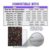 Wazzasoft for iPad Air 11 Inch M3/M2,for iPad Air 5th/4th,for iPad Pro 11 Inch(4th/3rd/2nd/1st Gen) - Smart Folio Cover (Auto Wake/Sleep) with Build-in Pencil Holder for Apple Tablet,Retro Floral