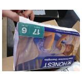 The Honest Company Comfort Dry Disposable Overnight Diapers for Sensitive Skin, Hypoallergenic, Baby Cozy Cloud and Star Signs Design Club Box Size 6 (35 lbs) 34 Count