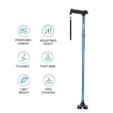 REHAND Walking Cane for Men & Women - Foldable, Adjustable, Lightweight, Self Standing Pivot Walking Cane, Soft Handle Grip, with Travel Bag, Walking Sticks for Seniors & Adults (Black)