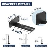 Starunder 4 Pack Floating Shelf Brackets, 4 Inch Heavy Duty Industrial Shelf Bracket, Black Metal L Brackets for Shelves Support DIY(1/5 Inch Thicked)