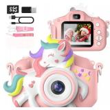 Kids Camera for 3-8 Years Old Toddlers Childrens Boys Girls Selfie Camera 20 MP HD 1080P IPS Screen Dual Digital Toy Camera for Kids Christmas Birthday Gifts with 32Gb Card