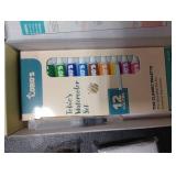 Original Tobios Mini Wooden Watercolor Paint Set Compact Travel Art Kit with 12 Colors, Refillable Brush & Sketchbook Unique Creative Gift for Birthdays, Holidays & Art Lovers