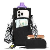 AGLOD Water Bottle Carrier Bag with Strap, Water Bottle Holder Crossbody Bags for Women Men for Walking, Hiking,Cycling