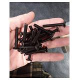 DGJSWJ M6 x 40mm Countersunk Socket Cap Allen Bolts, Flat Round Head Socket Cap Screws, Furniture Screws, Carbon Steel, Full Thread, Black Oxide Finish