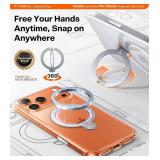 TORRAS Ostand Q3 Spin for iPhone 17 Pro Case Clear, 360 Magnetic Stand, Fit for MagSafe, Camera Control, Built-in Kickstand, 4X Military-Grade Shockproof Slim Phone Case for iPhone 17 Pro, 6.3