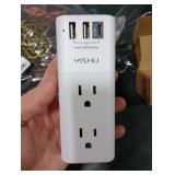 USB Multi Plug Outlet Extender - YISHU Surge Protector with Rotating Plug, 6 AC Plug Extender with 3 USB Ports, 3-Sided Swivel Power Strip Best Ideal Stocking Stuffers for Adults