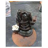 Backflow Incense Holder Waterfall Incense Burner, Mountain Tower Censer Aromatherapy Ornament Home Decor Size:4.64in*4.17in with 60 Backflow Incense Cones,50 Incense Sticks,Incense Socket Mat Clip