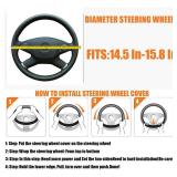 Bittwee Steering Wheel Cover, Car Silicone Steering Wheel Protector, Anti-Slip Soft Odorless Wheel Covers, Universal 14-15 Inch Steering Wheel, Automotive Interior Accessories (Black)