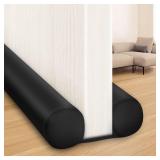 MAXTID Large Door Draft Stopper for Bottom of Doors 36in Under Door Sweep Noise Blocker Black Gap Stoppers Adjustable Doors Seal Sweep Guard Draft, Window Breeze Stoppers, Home Essentials Gadgets