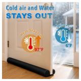 MAXTID Large Door Draft Stopper for Bottom of Doors 36in Under Door Sweep Noise Blocker Black Gap Stoppers Adjustable Doors Seal Sweep Guard Draft, Window Breeze Stoppers, Home Essentials Gadgets