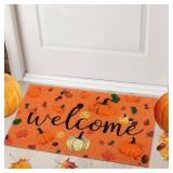 Tinideya Pumpkin Welcome Mat for Indoor Doormat 30 x 18