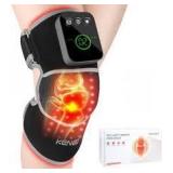 KENEO Red Light Therapy Massage Wrap - 660/850nm for Knee, 3 Heat & Vibration Modes, Wireless (Orange)