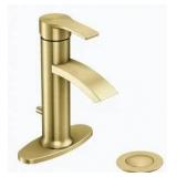 Glacier Bay Garrick Single Hole Single Handle Bathroom Faucet in Matte Gold
