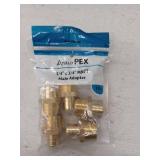 Apollo Valves APXMA34345PK Pipe Adapter  3/4 in  PEX x MPT  Brass  200 psi Pressure