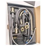 Double handle 8 in. Widespread Bathroom Faucet 3-Hole Bathroom Sink Faucet in Brushed Gold