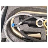 Double handle 8 in. Widespread Bathroom Faucet 3-Hole Bathroom Sink Faucet in Brushed Gold