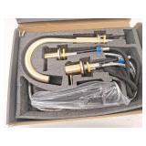 AKLFGN 8 in. Widespread Double Handle Bathroom Faucet 3 Hole Sink Faucet with Pop-Up Drain in Brushed Gold