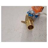 3/4 in. Brass PEX-A Barb Ball Valve with Drain and Mounting Pad