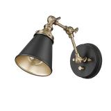 Millennium Lighting Edith 1 Light Swing Arm Sconce Matte Black/Vintage Brass