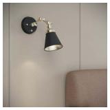 Millennium Lighting Edith 1 Light Swing Arm Sconce Matte Black/Vintage Brass