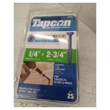 Tapcon 5033669 2.75 in. Star Flat Head Concrete Screws  Pack of 25, Lot of 6 Boxes
