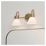 Farum 2-Light Bathroom Vanity Light in Champagne Bronze