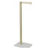 BWE Freestanding Toilet Paper Holder With Natural Marble Base in Brushed Gold