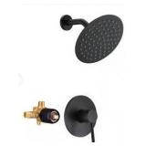 SUMERAIN Single Handle 1-Spray Shower Faucet 1.8 GPM with Pressure Balance in Matte Black