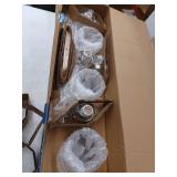 Erta 24 in. 3-Light Champagne Bronze Bathroom Vanity Light with Clear Glass Shades