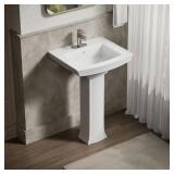Kohler K-2358-4 Archer 24  Pedestal Bathroom Sink, White, (Sink Only)