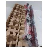 Hampton Bay Regan 29.25 in. 4-Light Matte Black Bathroom Vanity Light with Clear Glass Shades