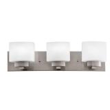 Design House 578005 Dove Creek Vanity Light Dimmable with Frosted Glass for Above Bathroom Mirror, Satin Nickel, 3-Light