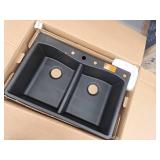 KOHLER Ealing Drop-in or undermount 33-in x 22-in Composite Double equal bowl Kitchen Sink Retail: $289