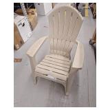 Adams PATIO Stackable Taupe Resin Frame Stationary Adirondack Chair with Slat Seat