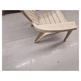Adams PATIO Stackable Taupe Resin Frame Stationary Adirondack Chair with Slat Seat