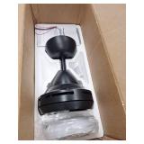 YUHAO 48 in. LED Indoor Matte Black Ceiling Fan with Integrated Light Kit and Remote Control