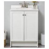 Project Source Jax 24-in True White Single Sink Bathroom Vanity (Cabinet Only)