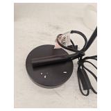 Simple Designs 18.8  Industrial Vintage Bronson Iron Desk Lamp with Glass Shade  Black