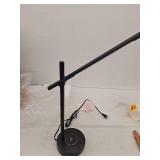 22 in. Indoor Black Integrated LED Table Lamp with Built-in Wireless Charging Pad