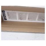 YANSUN 25 in. 4-Light Matte Black Vanity Light with Square Glass Shades-Modern Bathroom Wall Fixture